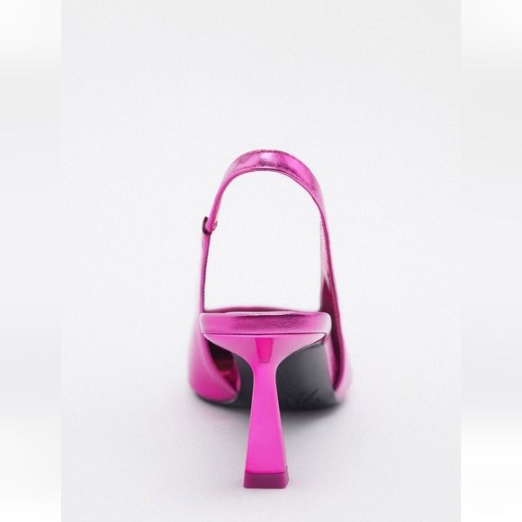 🏵️💚 LACE-UP METALLIC SLINGBACK SHOE - Picture 6 of 10